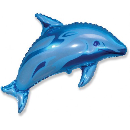 Globos de foil supershape de 56cm x 95cm Delfín Azul