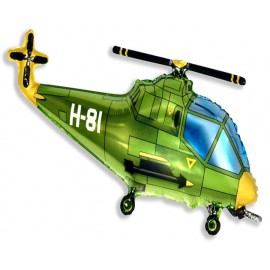 Globos de foil Mini de 10" X 17" (25cm x 43cm) Helicoptero Verde