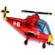 Globos de foil Mini de 10" X 17" (25cm x 43cm) Helicoptero Rojo