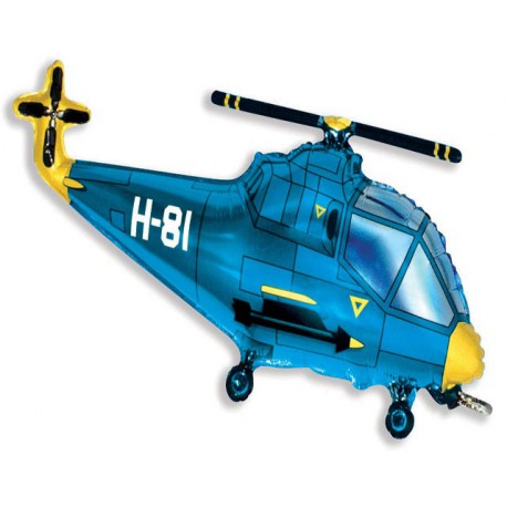 Globos de foil Mini de 10" X 17" (25cm x 43cm) Helicoptero Azul