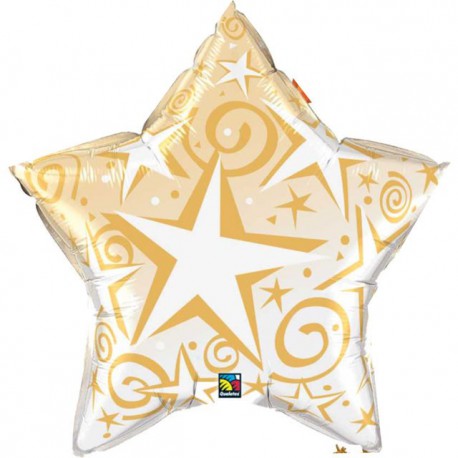 Globos de foil Estrella de 36" Starblast Oro