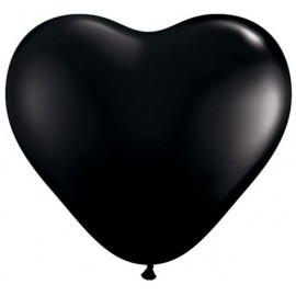 Globos de 6" (15Cm) corazones Negro Qualatex