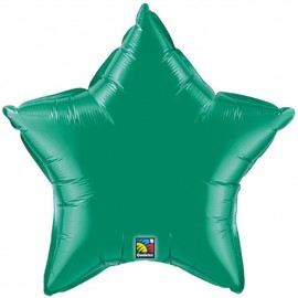 Globos de foil Estrella de 20" Verde Esmeralda Qualatex