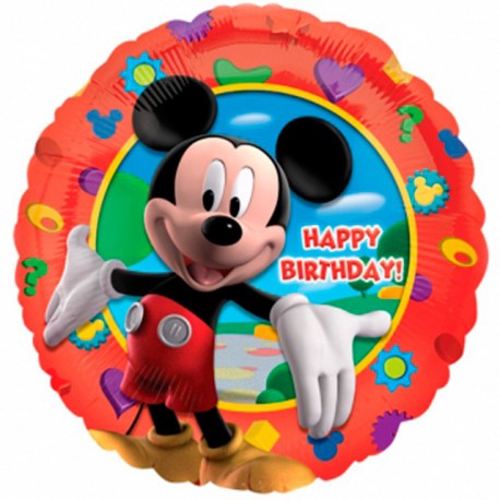 Globos de Foil Redondos de 18" (46Cm) Mickey Birthday