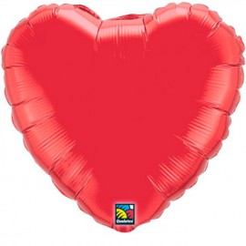 Globos de foil corazones 36" Rojo Ruby