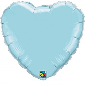 Globos de foil corazones 36" Perlado Azul Claro