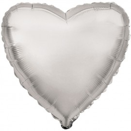 Globos de foil corazones 32" (81 Cm) Plata