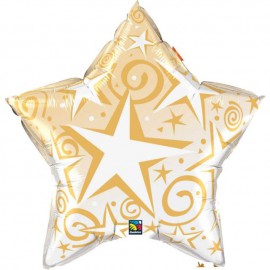 Globos de foil Estrella de 20" (50Cm) Starblast Oro