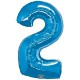 Globos de Foil de 34" (86cm) número 2 Azul Zafiro