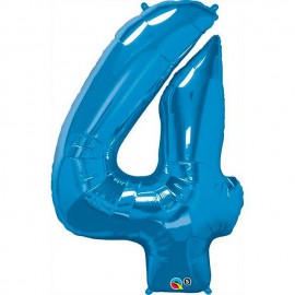 Globos de Foil de 34" (86cm) número 4 Azul Zafiro