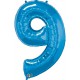 Globos de Foil de 34" (86cm) número 9 Azul Zafiro