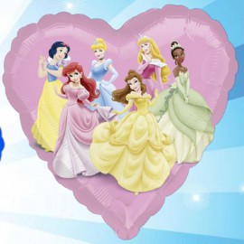 Globos de foil Corazón de 18" Princesas Disney