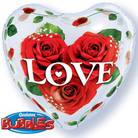Globos de foil de 22" Bubbles Rosas Amorosas