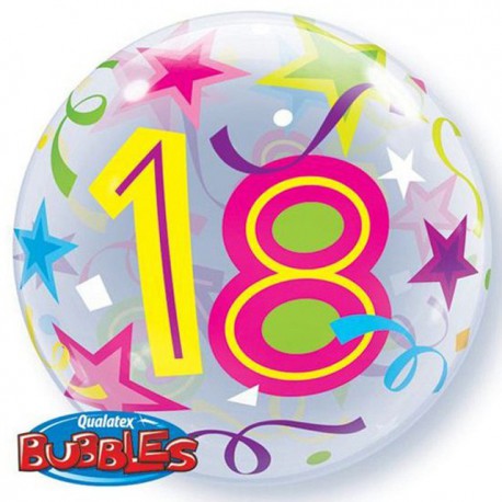 Globos de foil de 22" Bubbles 18 Estrellas Brillantes