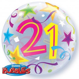 Globos de foil de 22" Bubbles 21 Estrellas Brillantes