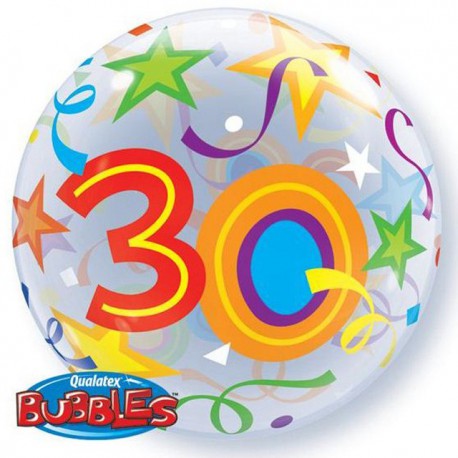 Globos de foil de 22" Bubbles 30 Estrellas Brillantes