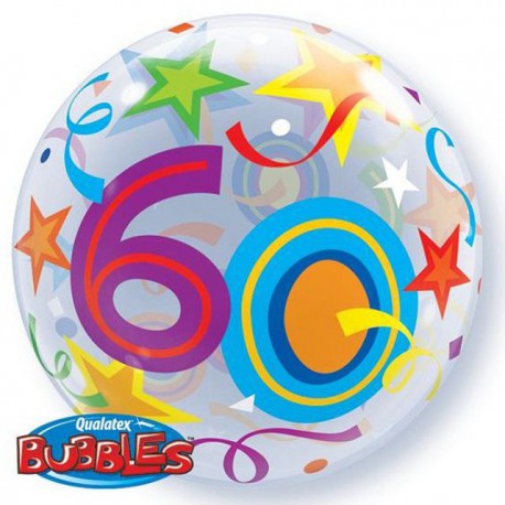 Globos de foil de 22" Bubbles 60 Estrellas Brillantes