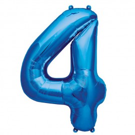 Globos de Foil de 16" (41cm) Numero "4" Azul