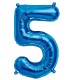 Globos de Foil de 16" (41cm) Numero "5" Azul