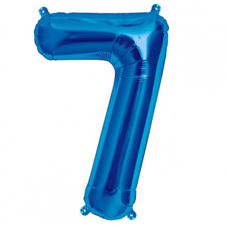 Globos de Foil de 16" (41cm) Numero "7" Azul