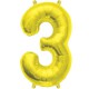 Globos de Foil de 16" (41cm) Numero "3" Oro