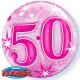Globos de foil de 22" Bubbles 50 Cumple Rosa Starbust