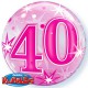 Globos de foil de 22" Bubbles 40 Cumple Rosa Starbust