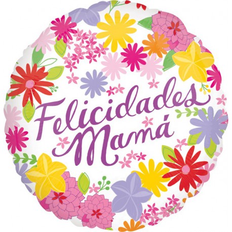 Globos foil 18" (45Cm) Felicidades Mama Flores