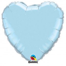 Globos de foil corazones 9" perlado Azul Claro