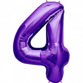 Globos de Foil de 34" (86cm) número 4 Purpura