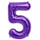 Globos de Foil de 34" (86cm) número 5 Purpura