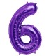 Globos de Foil de 34" (86cm) número 6 Purpura