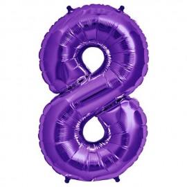 Globos de Foil de 34" (86cm) número 8 Purpura