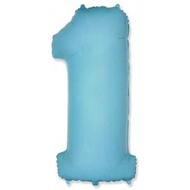 Globos de Foil de 38" (97cm) número 1 Azul Pastel