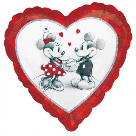 Globos Foil Corazón 18" Minnie & Mickey Amor