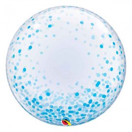 Globos de 24" Bubbles Deco Confeti Azul