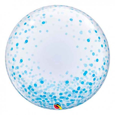 Globos de foil de 24" Bubbles Deco Confeti Azul