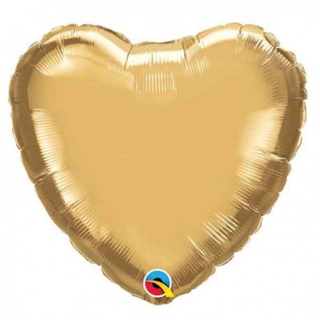 Globos Foil Corazones de 18" Chrome Oro