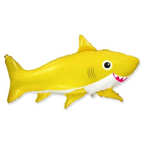 Globos Foil Supershape Tiburon Feliz Amarillo