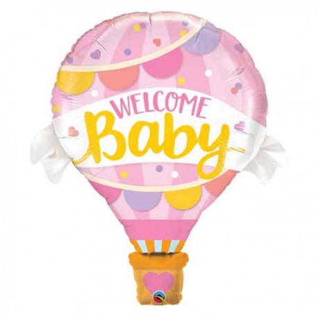 Globos Foil de 42" Welcome Baby Rosa