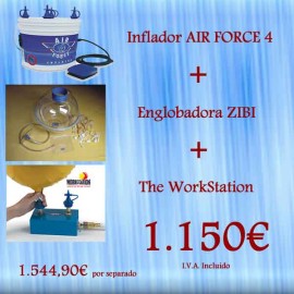 Englobadora Zibi + Inflador Air Force 4 + Workstation