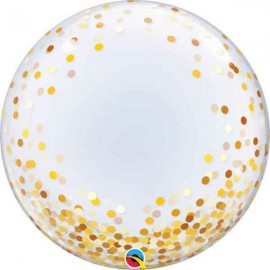 Globos de 24" Bubbles Deco Confeti Oro