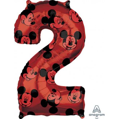 Globos Foil 26" (66cm) x 17" (43Cm) Número 2 Mickey