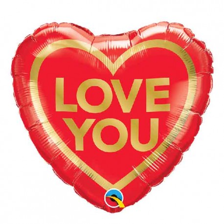 Globos Foil 18" Corazon Love You Oro