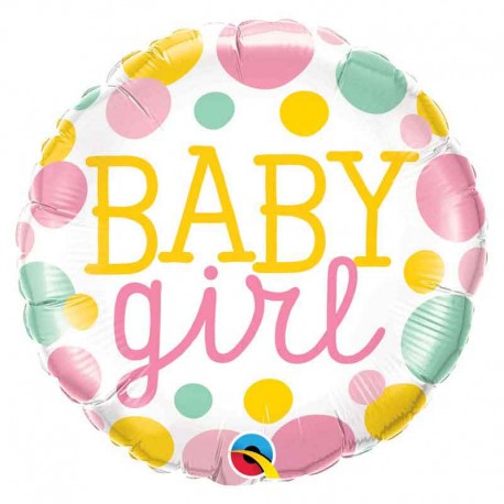 Foil 18" (45Cm) Baby Girl Puntos Colores