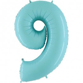 Globos Foil 40" (102cm) Numero 8 Azul Pastel