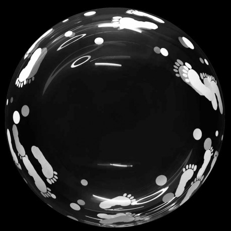 Globos 18" Bubble Transparente Huellas