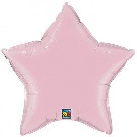 Globos de foil Estrella de 20" Perlado Rosa qualatex
