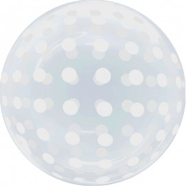 Globos 18" Bubble Transparente Puntos Blanco