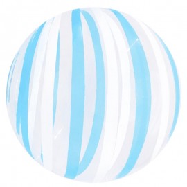 Globos 18" Bubble Transparente Rayas Azules y Blancas